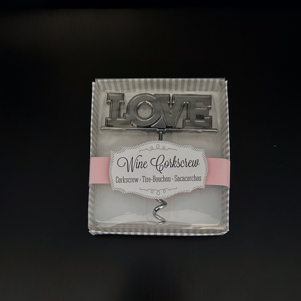 New Kate Aspen "LOVE" Silver-tone Corkscrew